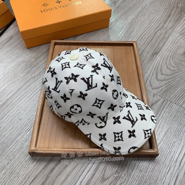 LV新品男士帽子 路易威登經典黑白印花棒球帽鴨舌帽  mm1336